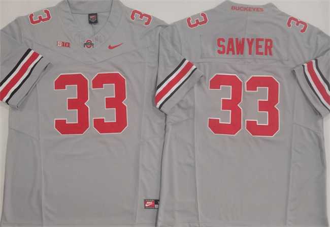 Mens Ohio State Buckeyes #33 Jack Sawyer Grey F.U.S.E. Limited Stitched Jersey